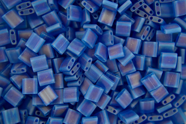 5g MIYUKI Tila Japanese Glass Beads 5x5mm 9149FR Matte Transparent Capri Blue AB