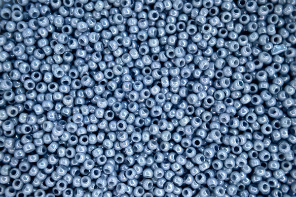 10g Matubo 11/0 Round Czech Seed Beads 2mm Luster Opaque Blue