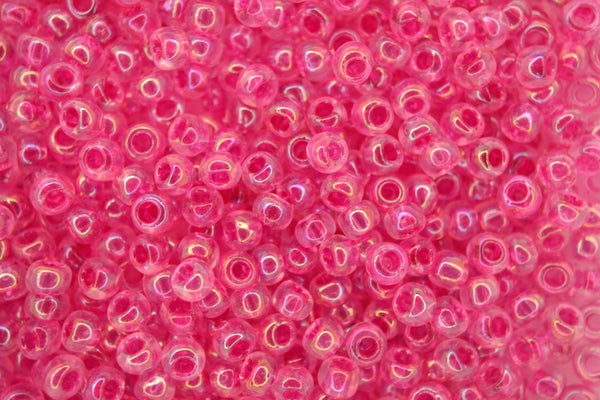 10g TOHO 6/0 Round Japanese Seed Beads 4mm 785 Hot Pink Lined Crystal