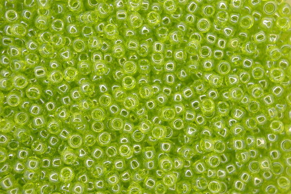 10g TOHO 8/0 Round Japanese Beads 3mm 105 Transparent Lime Green Luster