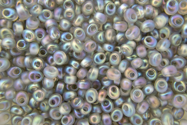 10g MIYUKI Magatamas Japanese Beads 4mm 92136F Transparent Gray AB Matte