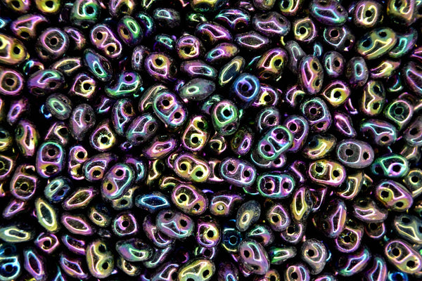 20g Matubo SuperDuo Czech Seed Beads 2.5x5mm Iris Purple