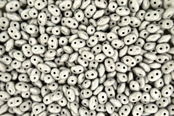 10g Matubo SuperDuo Czech Seed Beads 2.5x5mm Crystal  Full Labrador Matte