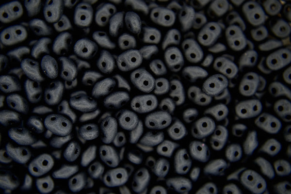 20g Matubo SuperDuo Czech Seed Beads 2.5x5mm Opaque Jet Black Matte