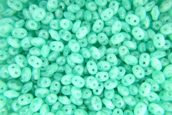 20g Matubo SuperDuo Czech Seed Beads 2.5x5mm Opal Aqua