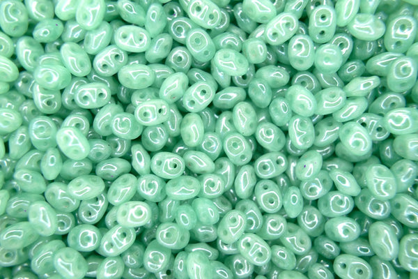 20g Matubo SuperDuo Czech Seed Beads 2.5x5mm Opal Aqua Luster