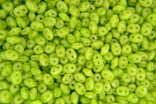 20g Matubo SuperDuo Czech Seed Beads 2.5x5mm Opal Dark Green Peridot