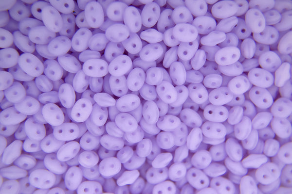 20g Matubo SuperDuo Czech Seed Beads 2.5x5mm Opal Violet Matte