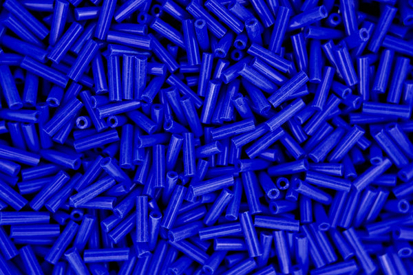 10g MIYUKI 6mm Bugle Japanese Glass Seed Beads 9414 Opaque Cobalt