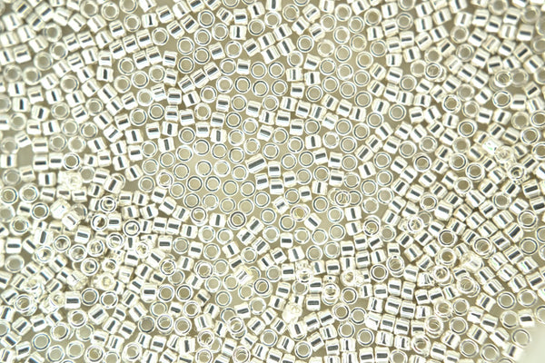 7.2g MIYUKI 11/0 Delica Japanese Seed Beads 1.6mm DB551 Silver Plated