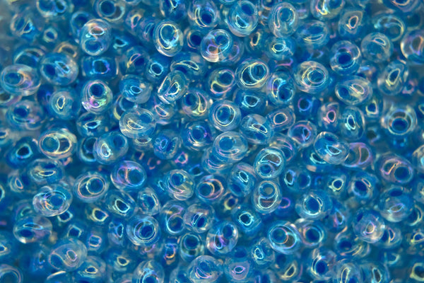 10g MIYUKI Magatamas Japanese Beads 4mm 92149 Aqua Lined Crystal AB