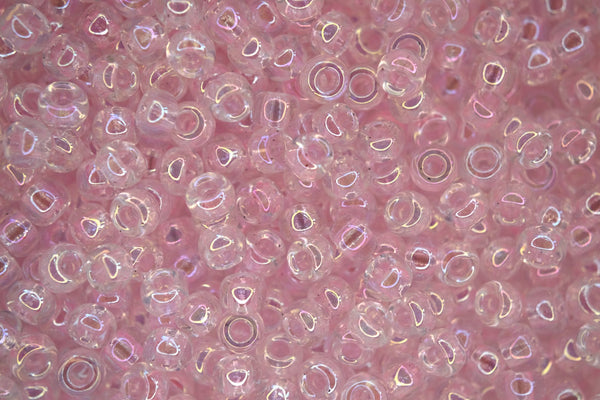 250g WHOLESALE MIYUKI 6/0 Round Japanese Seed Beads 4mm 9265 Transparent Pale Pink AB