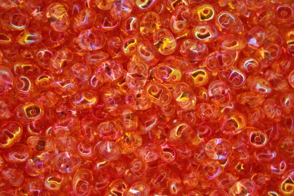 20g Matubo SuperDuo Czech Seed Beads 2.5x5mm Summer Rainbow Orange