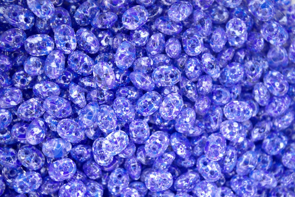 20g Matubo SuperDuo Czech Seed Beads 2.5x5mm Confetti Splash Indigo