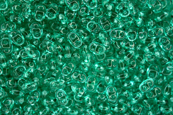 20g Matubo SuperDuo Czech Seed Beads 2.5x5mm Transparent Emerald