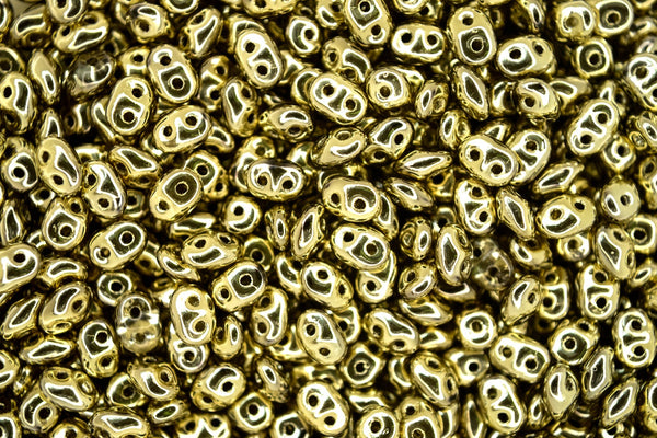 100g WHOLESALE Matubo SuperDuo Czech Seed Beads 2.5x5mm Full Amber Gold