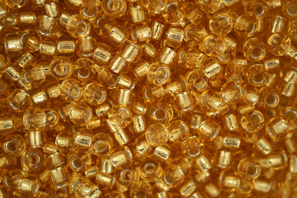 10g MIYUKI 6/0 Round Japanese Seed Beads 4mm 92 Silver Lined Light Gold