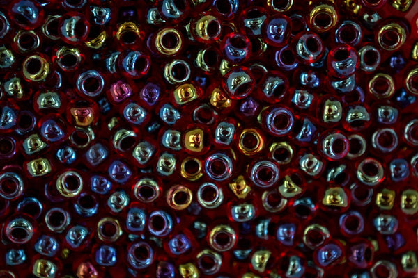 10g MIYUKI 6/0 Round Japanese Seed Beads 4mm 9367 Garnet Lined Ruby