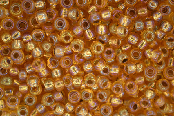 10g MIYUKI 6/0 Round Japanese Seed Beads 4mm 91003 Silver Lined Gold AB