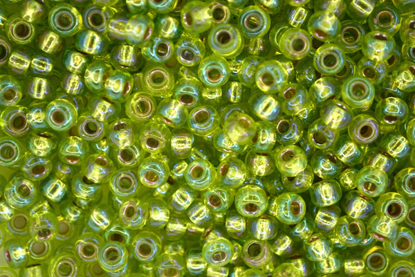 10g MIYUKI 6/0 Round Japanese Seed Beads 4mm 91014 Silver Lined Chartreuse