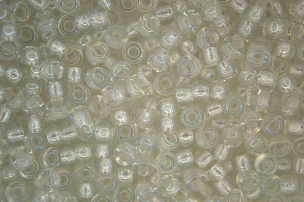 10g MIYUKI 6/0 Round Japanese Seed Beads 4mm 93637 Pearlized Crystal AB White