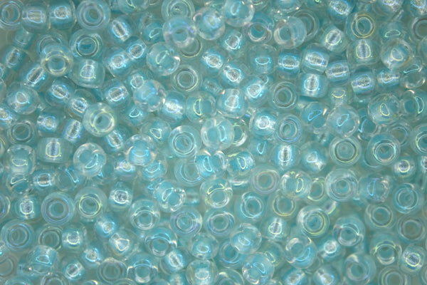 10g MIYUKI 6/0 Round Japanese Seed Beads 4mm 93638 Pearlized Crystal AB Light Aqua