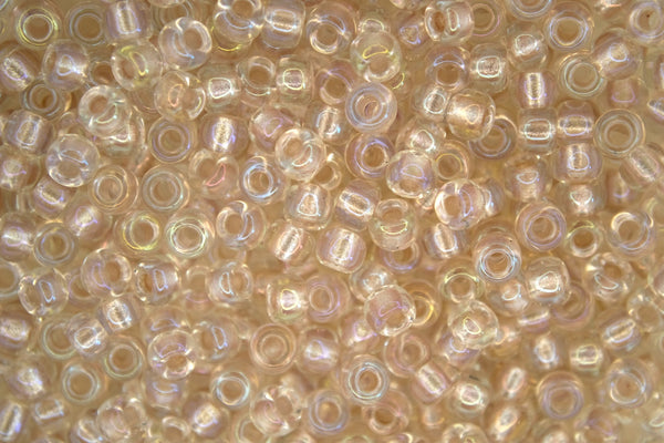 10g MIYUKI 6/0 Round Japanese Seed Beads 4mm 93641 Pearlized Crystal AB Blush