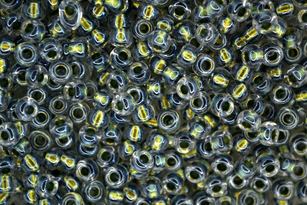 10g MIYUKI 6/0 Round Japanese Seed Beads 4mm 93201 Magic Golden Olive Lined Crystal