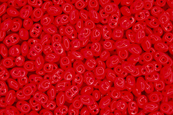 10g Matubo SuperDuo Czech Seed Beads 2.5x5mm Opaque Coral Red