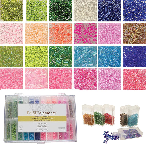 The Beadsmith Basic Elements Glass Seed Beads Assorted Colors  Approx. 21,600 Beadsfor Jewellery Making