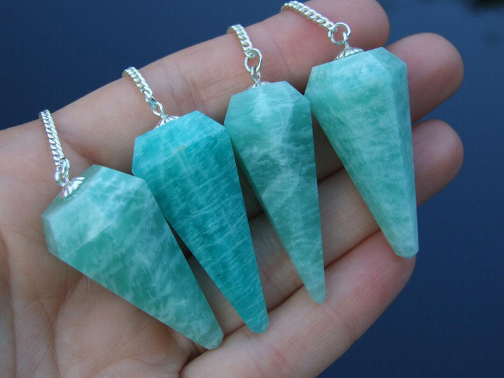 Amazonite Natural Gemstone Pendulum Chaakra Reiki Dowsing Handmade Beadacious