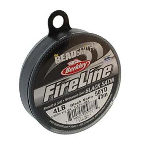 BeadSmith FireLine Stringing Thread Braided Wire Black .005in / .12mm 15 yards (13.72m) Beadacious