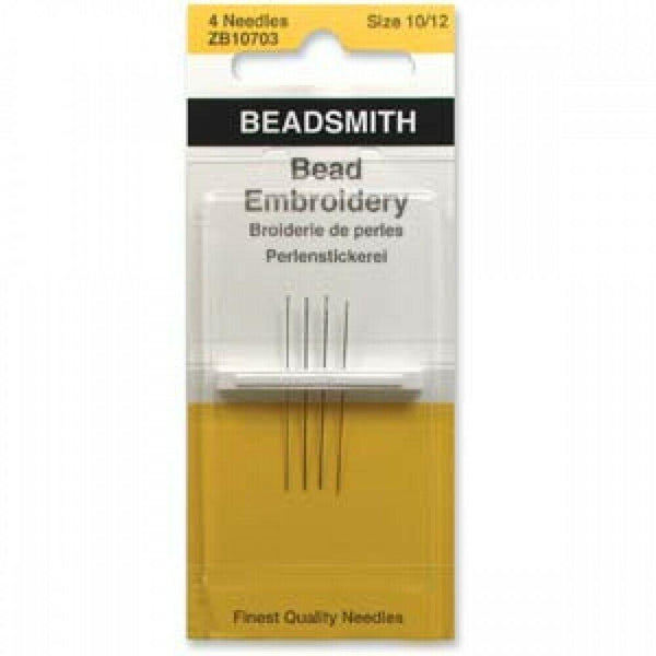 Beadsmith Bead Embroidery Needles Pack of 4 Sizes 10/12 Beadacious