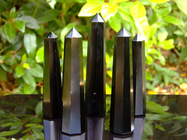 Black Tourmaline Obelisk Handmade Tower Polished Natural Gemstone Beadacious