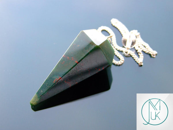 Bloodstone Natural Gemstone Pendulum Chakra Reiki Dowsing Handmade Beadacious