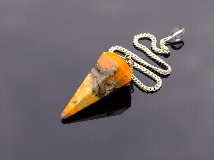 Bumble Bee Jasper Natural Gemstone Pendulum Chakra Reiki Dowsing Handmade Beadacious