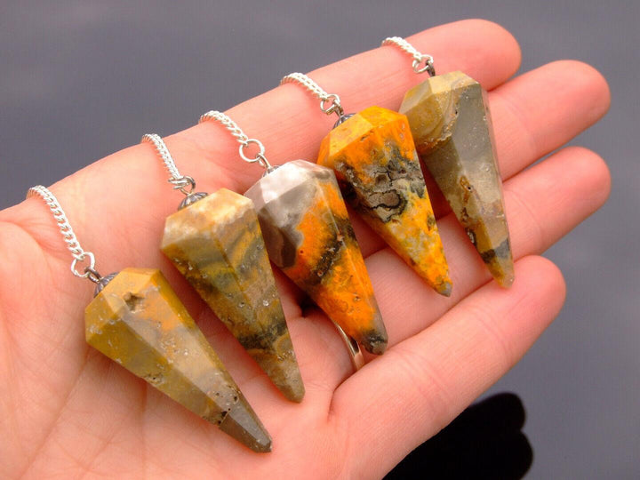 Bumble Bee Jasper Natural Gemstone Pendulum Chakra Reiki Dowsing Handmade Beadacious