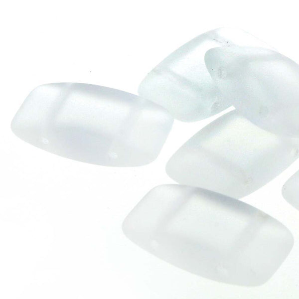 15x Carrier Czech Beads 9x17mm Crystal Matte