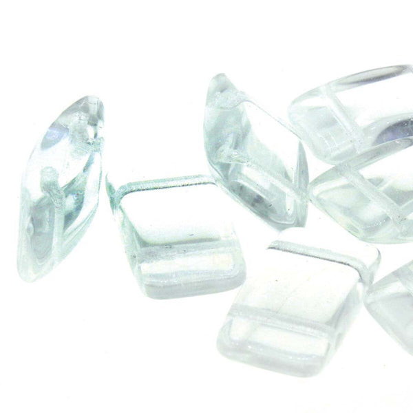 15x Carrier Czech Beads 9x17mm Crystal