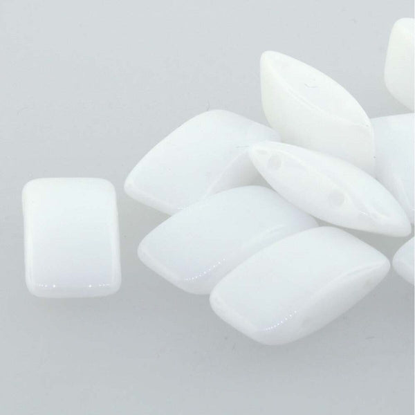 15x Carrier Czech Beads 9x17mm White