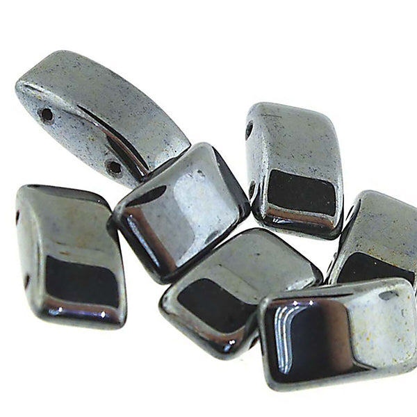 15x Carrier Czech Beads 9x17mm Gunmetal