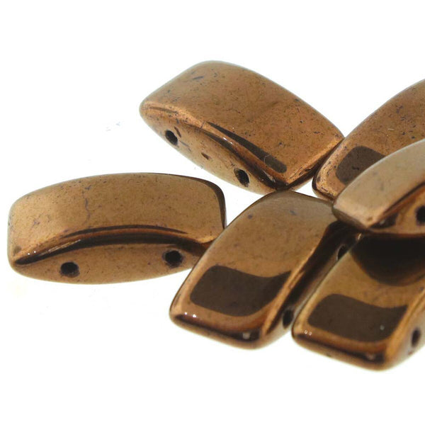 15x Carrier Czech Beads 9x17mm Bronze