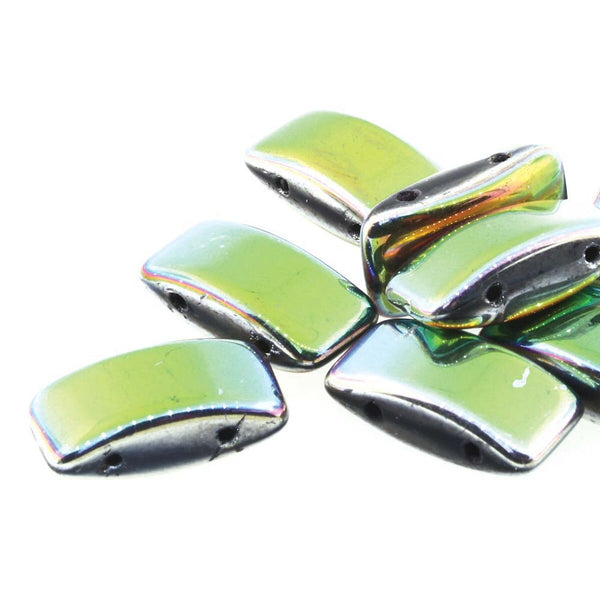 15x Carrier Czech Beads 9x17mm Vitrail