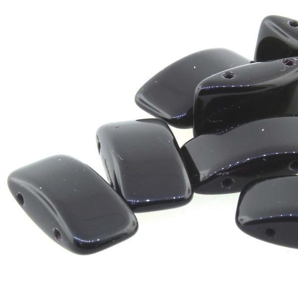 15x Carrier Czech Beads 9x17mm Jet