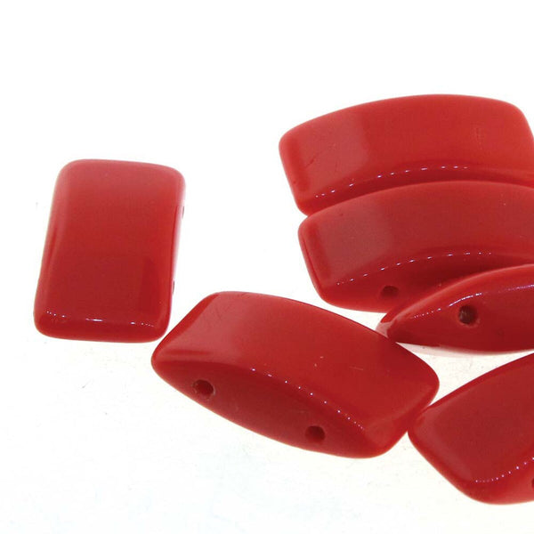 15x Carrier Czech Beads 9x17mm Red
