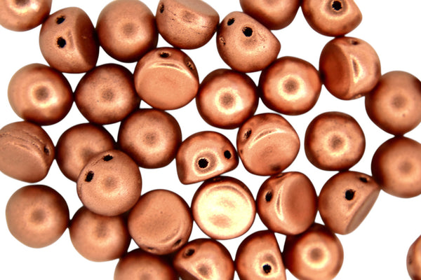 20x CzechMates Cabochon Czech Beads 7mm Matte Metallic Copper