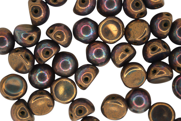 20x CzechMates Cabochon Czech Beads 7mm Oxidized Bronze