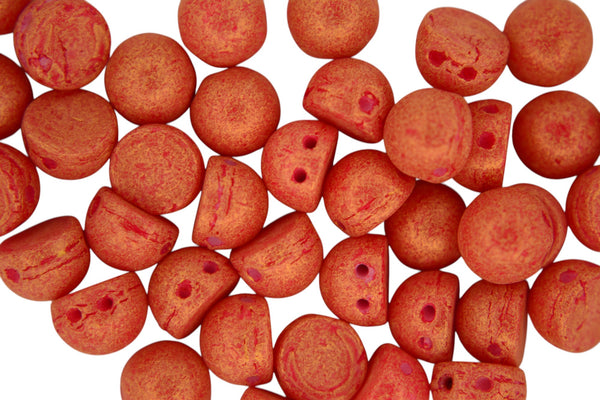 20x CzechMates Cabochon Czech Beads 7mm Pacifica Strawberry