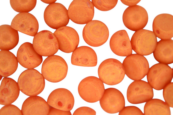 20x CzechMates Cabochon Czech Beads 7mm Pacifica Tangerine