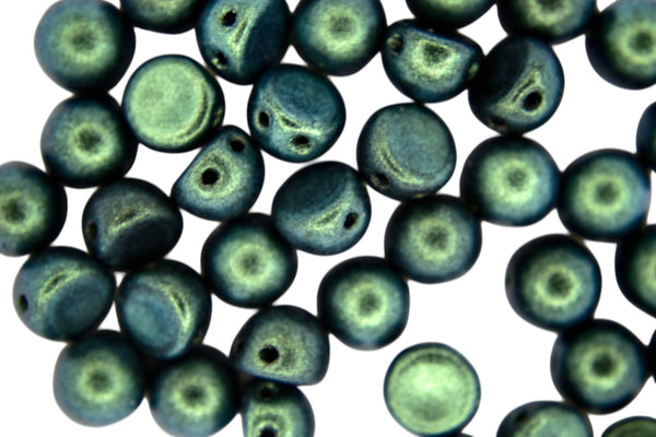 20x CzechMates Cabochon Czech Beads 7mm Polychrome Aqua Teal